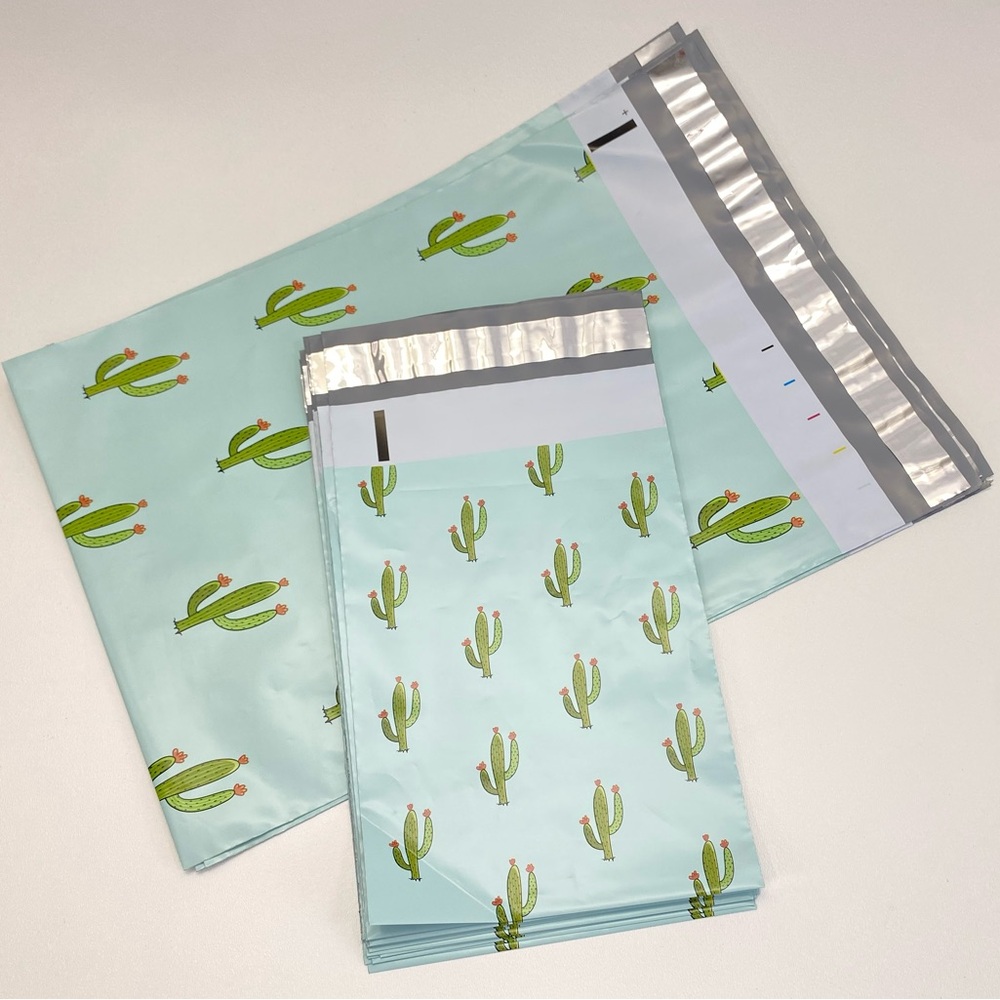 Cactus Poly Mailers 24 large + 12 small Shipping Mail Shop Cute Happy Packaging
